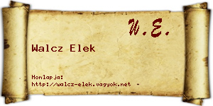 Walcz Elek névjegykártya